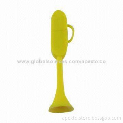 Customized USB Flash Drive, Made of PVC Material, Like Trumpet, Using for Promotional Gifts